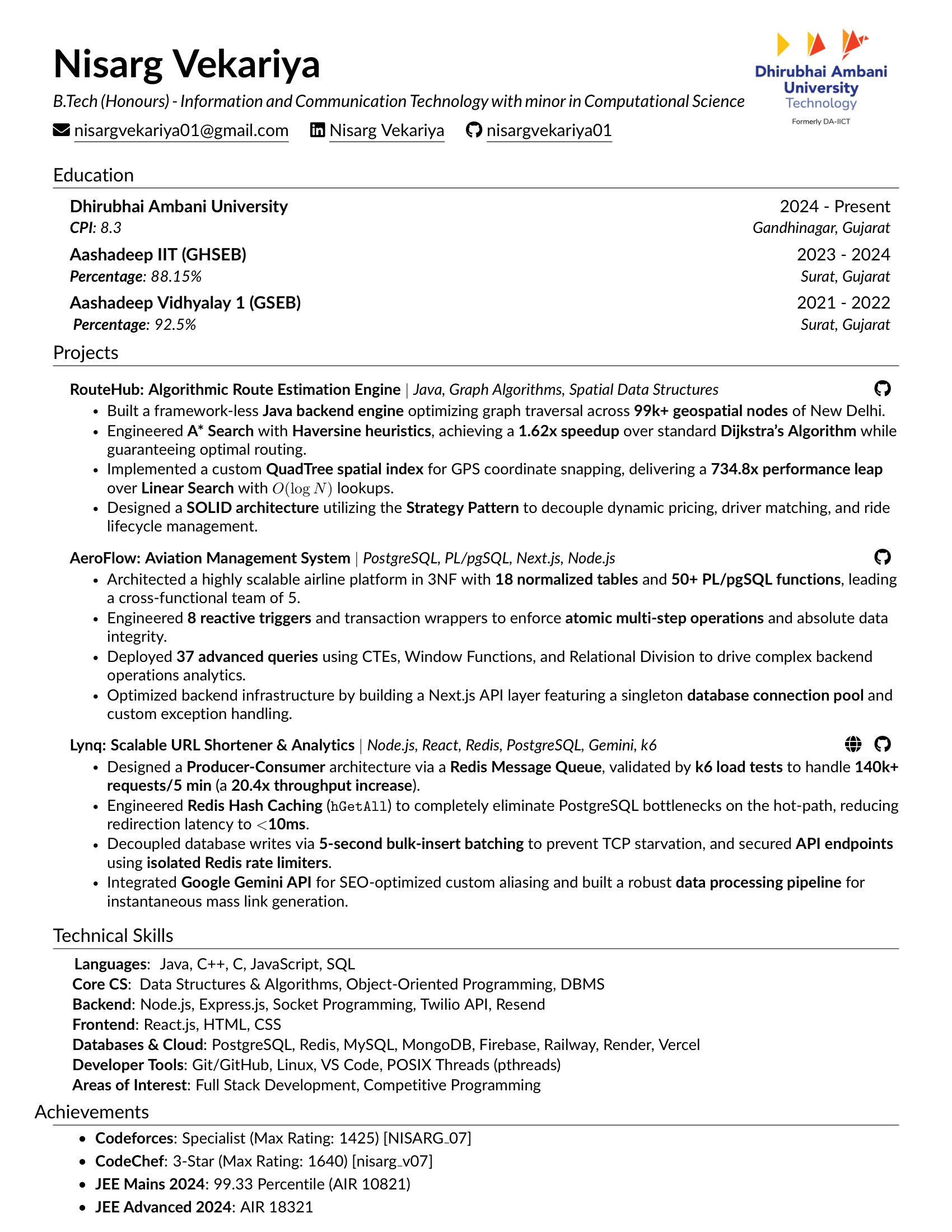 Nisarg Vekariya Resume